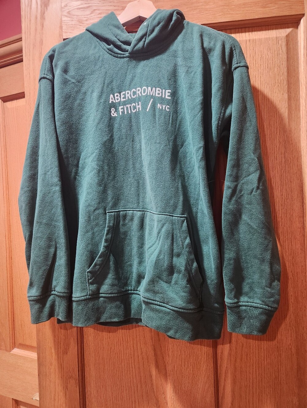 Abercrombie & Fitch Forest Green Pullover Hoodie with Logo
